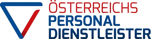 Offizielles Logo von Österreichs Personaldienstleister in den Farben Blau und Rot.
